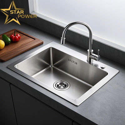Bom preço Aço inoxidável Lavatório de cozinha feito à mão Comércio duplo uso on-line