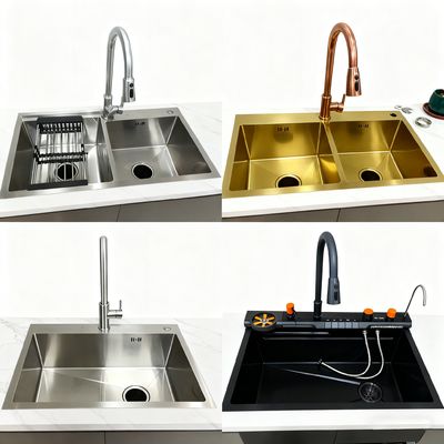 Bom preço Lave de cozinha de aço inoxidável de nível 304 e 316 para contacto com alimentos com profundidade de 250-300 mm e artesanato artesanal on-line