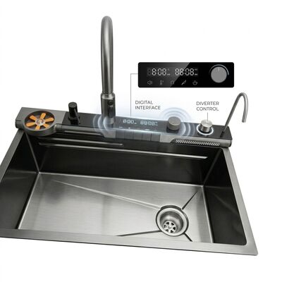 Bom preço 32 Inch Drop-In Double Bowl Kitchen Sink SUS304 20 Gauge with Glass Cover on-line