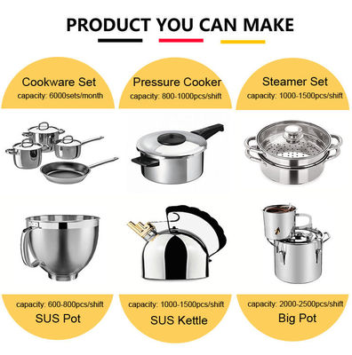 Linha de produção de utensílios de cozinha de 4 colunas semiautomática 500 toneladas Máquina de prensagem hidráulica