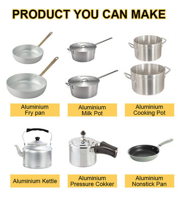 linha de produção do Utensílios de cozinha de 380V 50HZ, potenciômetro de alumínio automático que faz a máquina