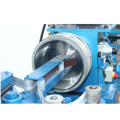 Máquina de polonês abrasiva da correia da estação automática de grande resistência e alta da dupla camada dois do Kitchenware da dureza