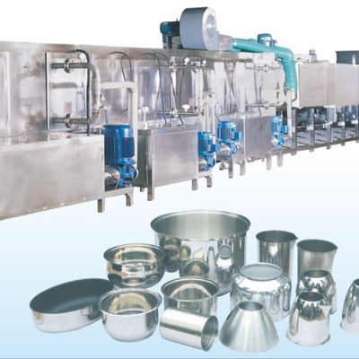 Linha de lavagem de metal de alta velocidade 265kw 2,5t/h Equipamento de lavagem de cozinha fluxo de trabalho água macia