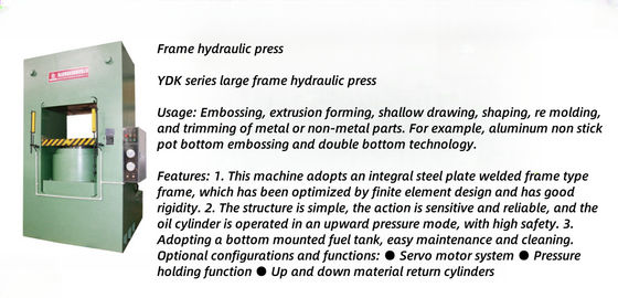 Processamento de alto desempenho A máquina de prensagem hidráulica totalmente automática YDK Frame