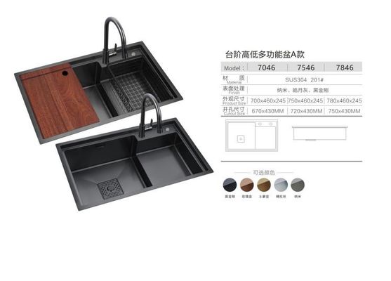 Smart Black Nano Whale Waterfall Single-Slot Honeycomb Lava Jato Lava-louça dupla lavatório máquina cozinha lava-louça grandes vasos