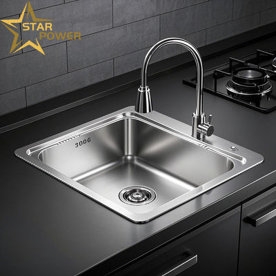 Material de cozinha de lavatório feito à mão 304 espessado superfície lisa fácil de limpar