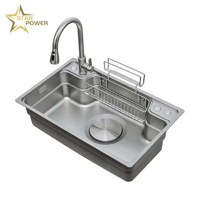 304 aço inoxidável especialmente para lavar lavatório mão grande de um único vaso espesso Prevenção de ferrugem integrado lavatório de cozinha