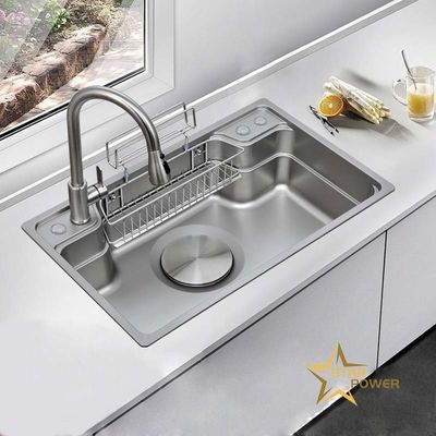 304 aço inoxidável especialmente para lavar lavatório mão grande de um único vaso espesso Prevenção de ferrugem integrado lavatório de cozinha