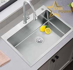 Bom preço 33 polegadas cozinha feita à mão lavatório de aço inoxidável simples tipo bacia on-line