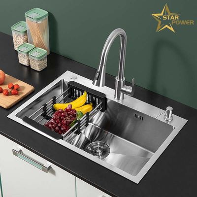 Cozinha doméstica Aço inoxidável Lava-louça feita à mão