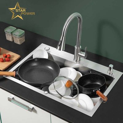 Cozinha doméstica Aço inoxidável Lava-louça feita à mão