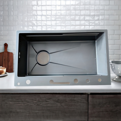 Estilo Tono de cinza cinza divisória-designado lavatório de cozinha divisória para controle de água, aparência cinza se encaixa na cozinha moderna
