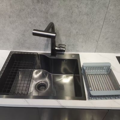 Pia de cozinha de cuba dupla em aço inoxidável 304 com acessórios