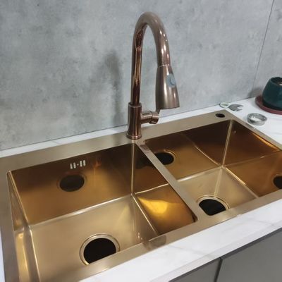 Submount & Top Mount Compatível Lavabo de cozinha personalizável de aço inoxidável para uso comercial e doméstico.