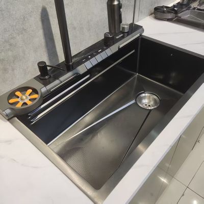 Bom preço Pia de Cozinha de Aço Inoxidável Preto com Montagem Inferior Pia de Cozinha de Duas Cubas com Montagem Inferior | Bitola de Aço Personalizada Disponível | Profundidade de Cuba Personalizada Disponível | À Prova de Ferrugem e Resistente à Corrosão on-line