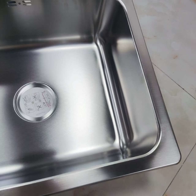 Cuba de cozinha de tigela única em aço inoxidável 304, para instalação sob bancada ou sobreposta