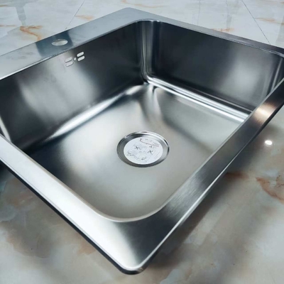 Cuba de cozinha de tigela única em aço inoxidável 304, para instalação sob bancada ou sobreposta