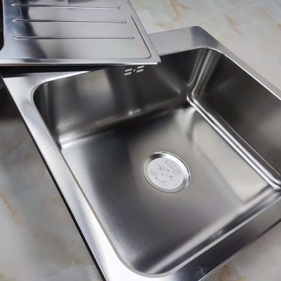 Cuba de cozinha de tigela única em aço inoxidável 304, para instalação sob bancada ou sobreposta