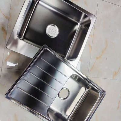 Cuba de cozinha de tigela única em aço inoxidável 304, para instalação sob bancada ou sobreposta