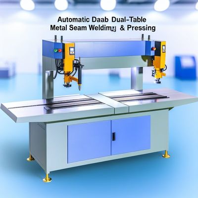 Máquina Automática de Soldagem e Prensagem de Costura Metálica de Duas Mesas
