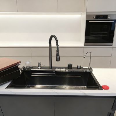 Bom preço Cuba de Cozinha em Aço Inoxidável Compatível com Montagem por Baixo e por Cima 900mm×550mm com Torneira Integrada | Profundidade de Cuba Personalizável Disponível | Espessura de Aço Personalizável Disponível on-line