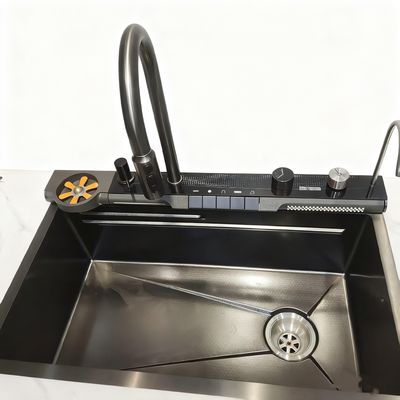 800mm Double-Bowl Stainless Steel Kitchen Sink Set com torneira de arco alto para cozinhas modernas