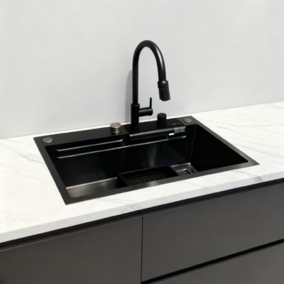 Bom preço Lavatório de cozinha único de aço inoxidável 304 - acabamento escovado polido à mão on-line