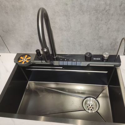 Bom preço Pia de cozinha individual premium artesanal - Acabamento cromado polido e capacidade de cuba profunda on-line