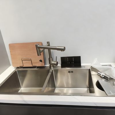 Bom preço Lava-louças de cozinha de aço inoxidável artesanal com aço inoxidável 304/316 de qualidade alimentar e opções personalizadas on-line