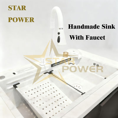 Lava-louças de cozinha de aço inoxidável 304 de corte de precisão com 250-300 mm de profundidade da tigela e 1,2-1,5 mm de espessura do painel