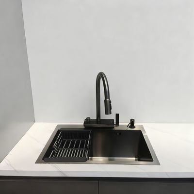 Bom preço Pia de cozinha luxuosa de aço inoxidável 316 com profundidade de tigela de 250-300 mm e painel espessado de 1,8-2,0 mm on-line