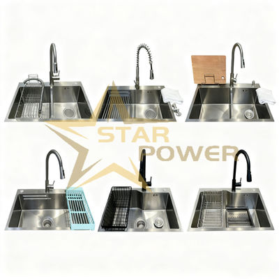 Bom preço Lava-louças de cozinha de aço inoxidável 304/316 de qualidade personalizada com acabamento polido à mão e design de tigela única on-line