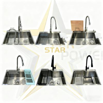 Bom preço 304 de aço inoxidável PVD Antibacteriano Manual Lava-louças de cozinha subterrânea com segurança de qualidade alimentar on-line