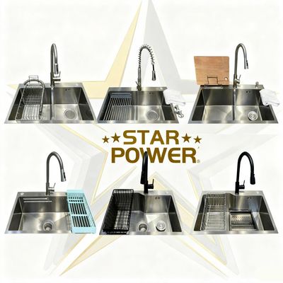 Bom preço Lava-louças de cozinha feita à mão com revestimento PVD resistente à corrosão em aço inoxidável 304/316 com painel espesso on-line