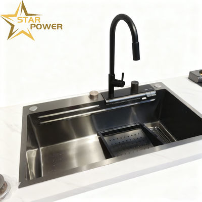 Bom preço Banheira de cozinha de aço inoxidável 304/316 de qualidade alimentar com 25-30 cm de profundidade e revestimento PVD à prova de impressões digitais on-line