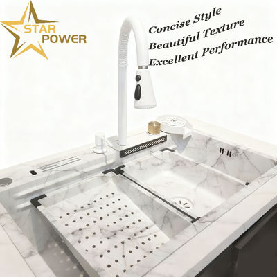 Pia de Cozinha Artesanal em Aço Inoxidável com Nano Autolimpeza Hidrofóbica e Material 304/316 de Grau Alimentício