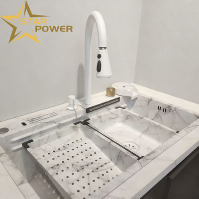 Bom preço Lava-louças de cozinha comercial feita à mão de aço inoxidável durável, com material de qualidade alimentar 304/316 on-line