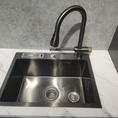 Bom preço Lavatório de cozinha de aço inoxidável feito à mão com design integrado de dupla etapa e aço inoxidável de qualidade alimentar 304/316 on-line