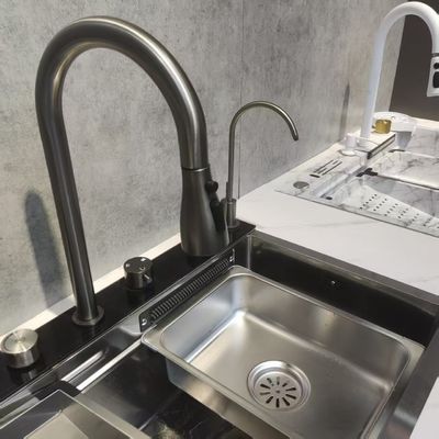 Bom preço Lava-louças de aço inoxidável de cozinha feita à mão com grau de alimentos 304/316 Caixa de aço inoxidável profundidade 250-300mm e espessura do painel 1,2-2,0mm on-line