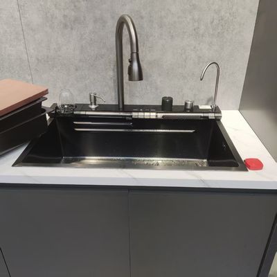 Bom preço Pia de Cozinha Artesanal em Aço Inoxidável com Polimento Eletrolítico e Antibacteriano de Íons de Prata para Grau Alimentício 304/316 e Cuba Aprofundada (≥25cm) on-line