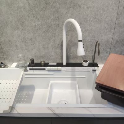 Cuba de cozinha artesanal com revestimento nano colmeia, à prova de riscos, fácil de limpar, tigela simples/dupla