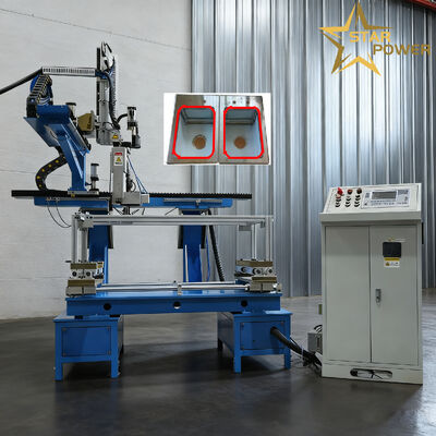 Máquina de soldadura de lavatórios de aço inoxidável de controlo CNC com fixação pneumática e tensão de 220 V para painéis de lavatórios feitos à mão