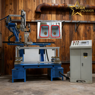 Máquina de Solda Automática de Quatro Lados com Sistema CNC PLC e Posicionamento por Servo Motor para Painéis de Utensílios de Cozinha de Metal