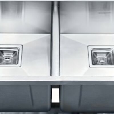 Pia de Cozinha Artesanal de Aço Inoxidável 304 com Dupla Cuba STAR POWER Escovado