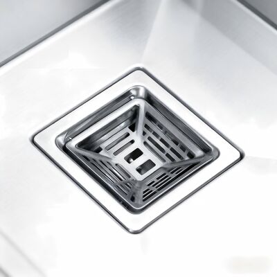 Pia de Dupla Cuba Artesanal com Acabamento Escovado em Aço Inoxidável 304 para Cozinhas Modernas