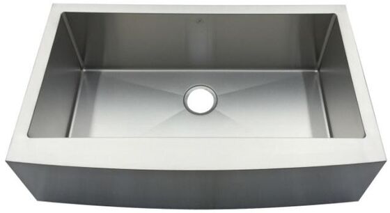 Estilo Europeu Curva Frente Pesada Single Bowl Farm Sink em 304 aço inoxidável para cozinha