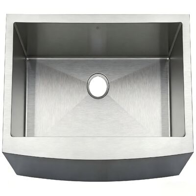Estilo Europeu Curva Frente Pesada Single Bowl Farm Sink em 304 aço inoxidável para cozinha