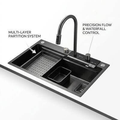 Bom preço Top Mount / Drop-in Laveira de Cozinha 304 aço inoxidável Double Bowl Laveira de Cozinha Superfície Matte Top-Mount 600mm 9-inch Deep Basin on-line