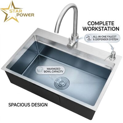 Bom preço Pia de Cozinha de Montagem Superior / Embutir em Aço Inoxidável 316 com Duas Cubas Iguais, Revestimento Nano, 800mm de Comprimento, 220mm de Profundidade | Profundidade de Cuba Personalizável Disponível | Espessura do Aço Personalizável Disponível on-line