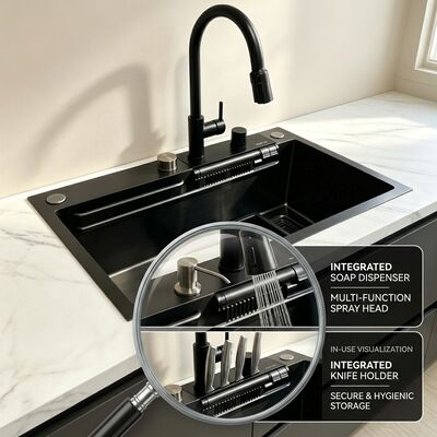 Bom preço Cuba de Cozinha de Embutir Aço Inoxidável 304 Cuba de Cozinha de Cuba Única Escovada de Embutir Bacia de 600 mm de Profundidade 9 polegadas | Profundidade de Cuba Personalizável Disponível | Bitola de Aço Personalizável Disponível on-line